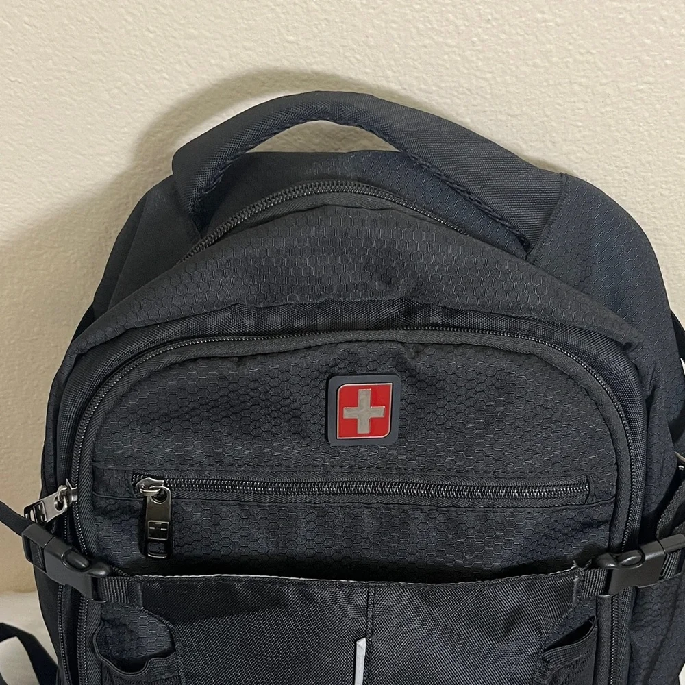 Swiss Black Laptop Travel Backpack